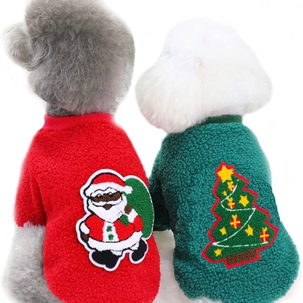 2PCS Dog Sweaters Christmas Outfits for Chihuahua Yorkie Warm Knitted Ho…